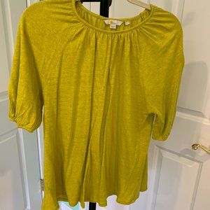 Yellow-green Boden Bishop Sleeve Top